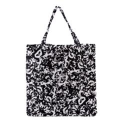 Black And White Abstract Texture Grocery Tote Bag by dflcprints