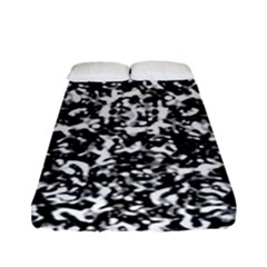 Black And White Abstract Texture Fitted Sheet (full/ Double Size) by dflcprints