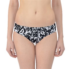 Black And White Abstract Texture Hipster Bikini Bottoms by dflcprints