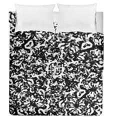 Black And White Abstract Texture Duvet Cover Double Side (queen Size) by dflcprints