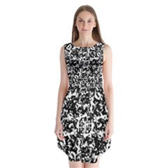 Black And White Abstract Texture Sleeveless Chiffon Dress   by dflcprints