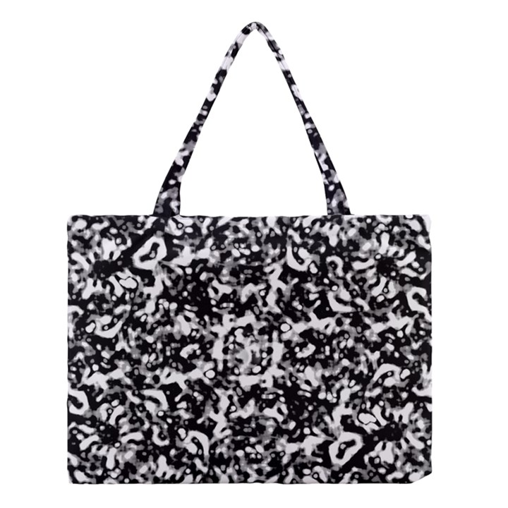 Black And White Abstract Texture Medium Tote Bag