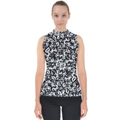 Black And White Abstract Texture Shell Top by dflcprints