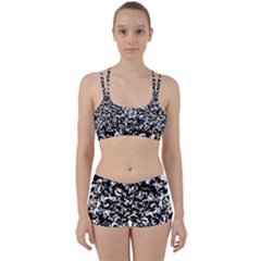 Black And White Abstract Texture Women s Sports Set