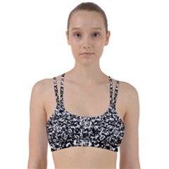 Black And White Abstract Texture Line Them Up Sports Bra by dflcprints