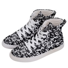 Black And White Abstract Texture Men s Hi-top Skate Sneakers