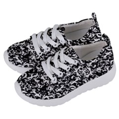 Black And White Abstract Texture Kids  Lightweight Sports Shoes