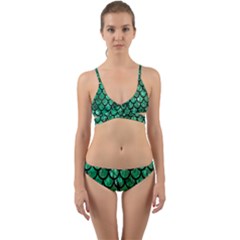 Mermaid Fish Scale Wrap Around Bikini Set