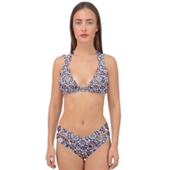 Boho Bold Vibrant Ornate Pattern Double Strap Halter Bikini Set