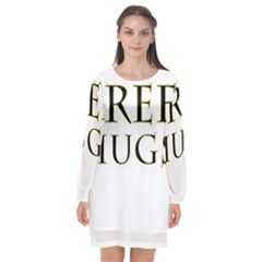 Freehugs Long Sleeve Chiffon Shift Dress  by cypryanus