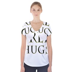 Freehugs Short Sleeve Front Detail Top by cypryanus