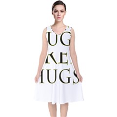 Freehugs V-neck Midi Sleeveless Dress 