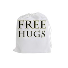 Freehugs Drawstring Pouches (large)  by cypryanus