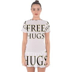 Freehugs Drop Hem Mini Chiffon Dress by cypryanus