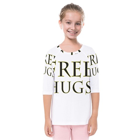 Freehugs Kids  Quarter Sleeve Raglan Tee by cypryanus