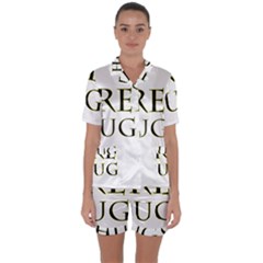 Freehugs Satin Short Sleeve Pyjamas Set