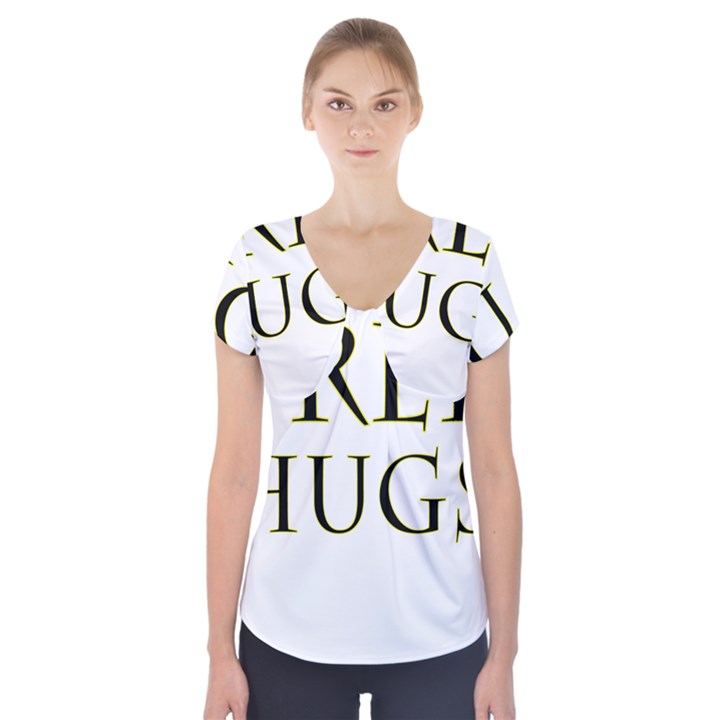 Freehugs Short Sleeve Front Detail Top