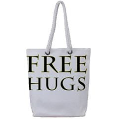 Freehugs Full Print Rope Handle Tote (small) by cypryanus