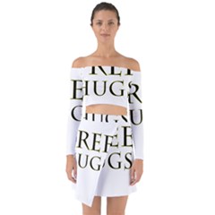 Freehugs Off Shoulder Top With Skirt Set by cypryanus