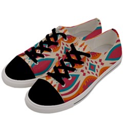 Symmetric Distorted Shapes                        Men s Low Top Canvas Sneakers by LalyLauraFLM