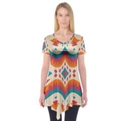 Symmetric Distorted Shapes                         Short Sleeve Tunic by LalyLauraFLM