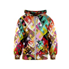 Colorful shapes                               Kids Zipper Hoodie