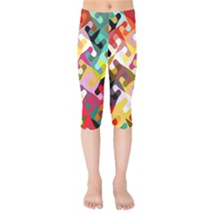 Colorful shapes                      Kids  Capri Leggings