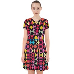 Colorful Rhombus And Triangles                                  Adorable In Chiffon Dress by LalyLauraFLM