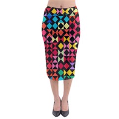 Colorful Rhombus And Triangles                                  Midi Pencil Skirt by LalyLauraFLM