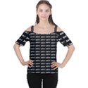 Bored Comic Style Word Pattern Cutout Shoulder Tee View1