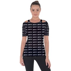 Bored Comic Style Word Pattern Short Sleeve Top by dflcprints