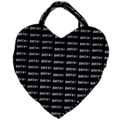 Bored Comic Style Word Pattern Giant Heart Shaped Tote by dflcprints