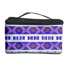 Vintage Striped Ornate Pattern Cosmetic Storage Case by dflcprints