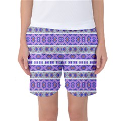 Vintage Striped Ornate Pattern Women s Basketball Shorts by dflcprints