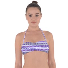 Vintage Striped Ornate Pattern Halter Bandeau Bikini Top by dflcprints