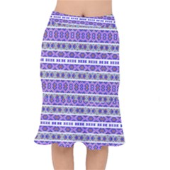 Vintage Striped Ornate Pattern Mermaid Skirt by dflcprints