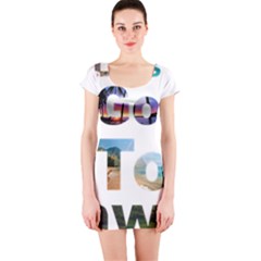 Hawaii Short Sleeve Bodycon Dress by Howtobead