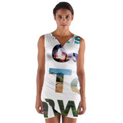 Hawaii Wrap Front Bodycon Dress by Howtobead