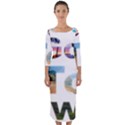 Hawaii Quarter Sleeve Midi Bodycon Dress View1