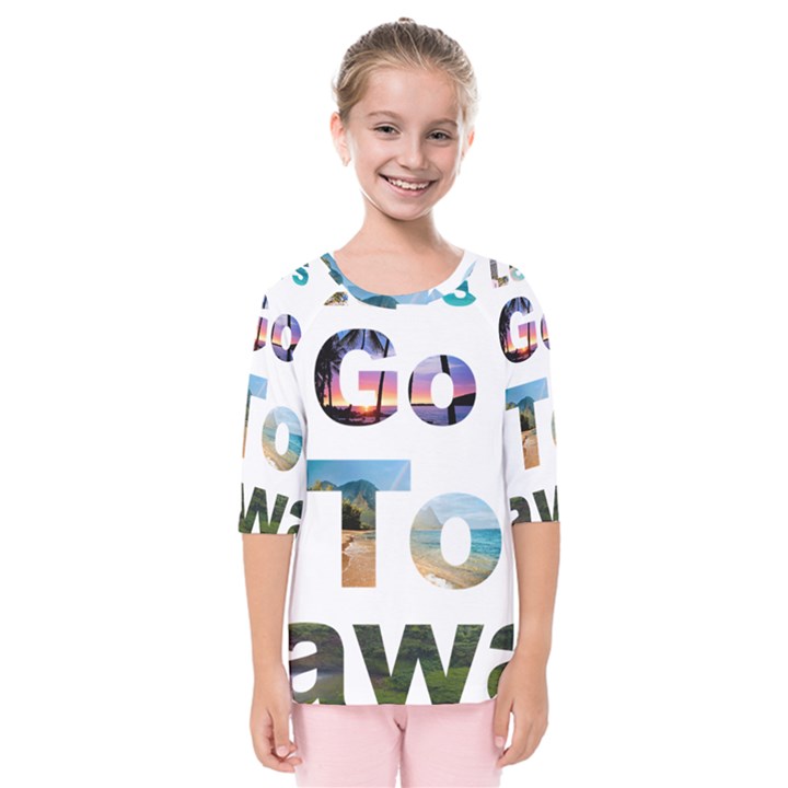 Hawaii Kids  Quarter Sleeve Raglan Tee