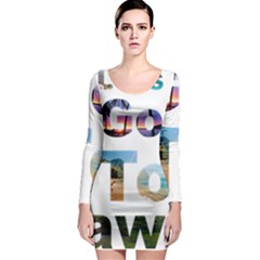 Hawaii Long Sleeve Bodycon Dress by Howtobead