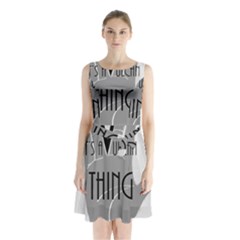 It s A Vulcan Thing Sleeveless Waist Tie Chiffon Dress