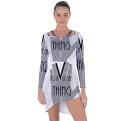 It s A Vulcan Thing Asymmetric Cut-out Shift Dress by Howtobead