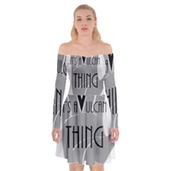 It s A Vulcan Thing Off Shoulder Skater Dress by Howtobead