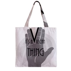 Vulcan Thing Zipper Grocery Tote Bag by Howtobead