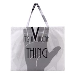 Vulcan Thing Zipper Large Tote Bag by Howtobead