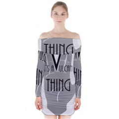 Vulcan Thing Long Sleeve Off Shoulder Dress by Howtobead