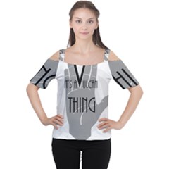 Vulcan Thing Cutout Shoulder Tee