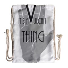 Vulcan Thing Drawstring Bag (large) by Howtobead