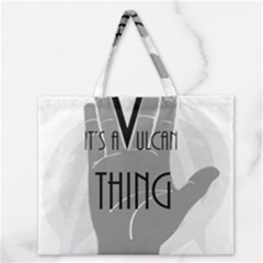 Vulcan Thing Zipper Large Tote Bag by Howtobead